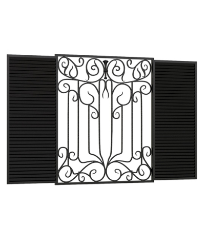 Жалюзийные ставни с ковкой №5