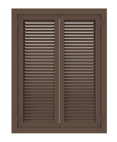 Жалюзийные ставни в коричневом окрасе №12