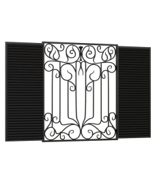 Жалюзийные ставни с ковкой №5