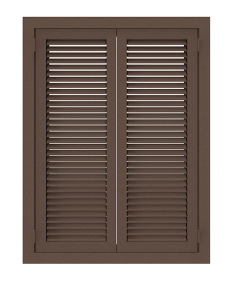 Жалюзийные ставни в коричневом окрасе №12